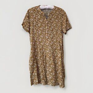 Faherty Hana Dress Organic Cotton Shirt Dress Sierra India Floral Women Size S